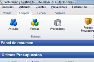 Apartado compras en Programa Facturación XL