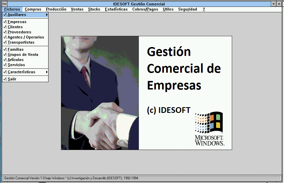 Captura Gestión Comercial de Empresas versión año 1992